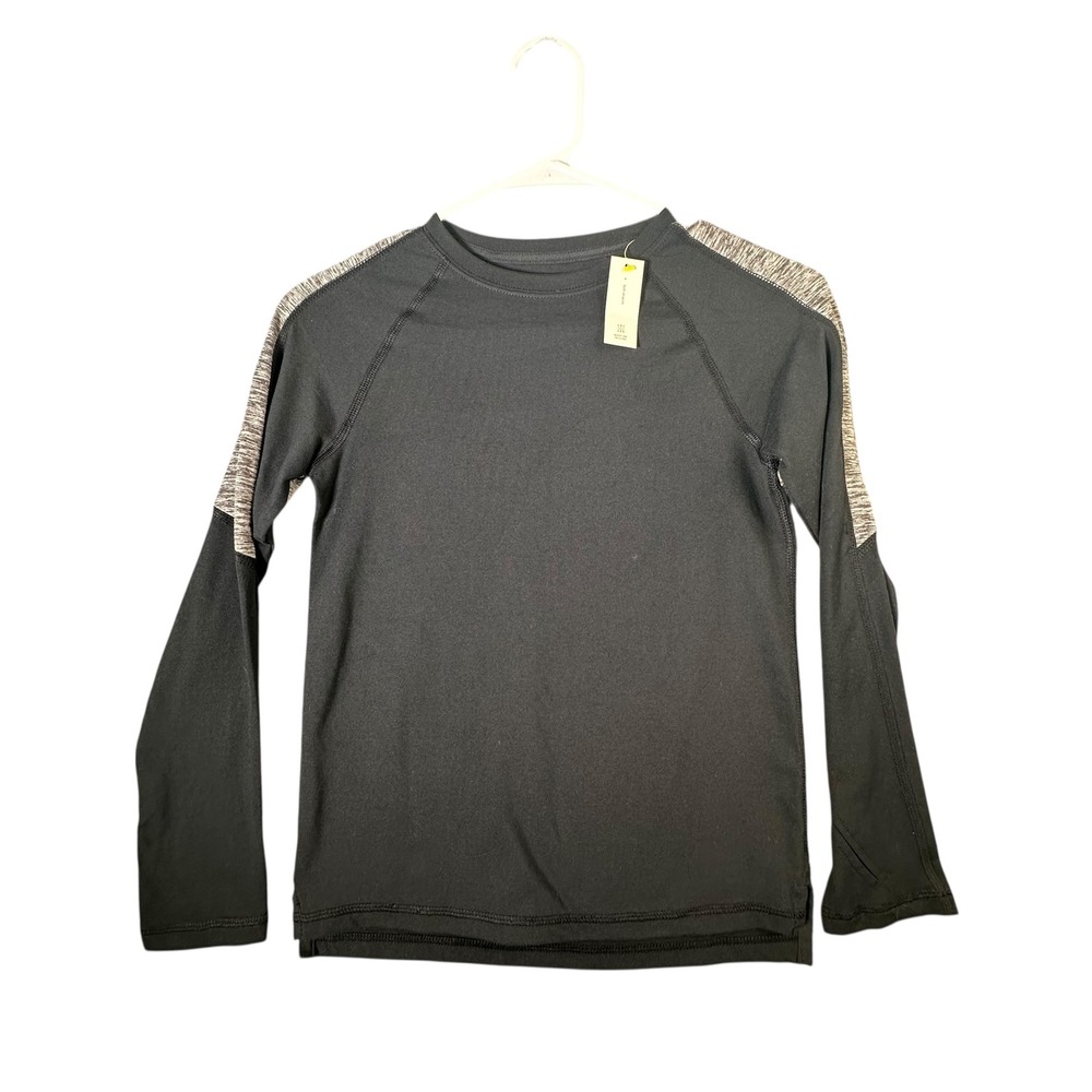 All in Motion Kids Long Sleeve Athletic Shirt‎ Black Heather Size S 6 7